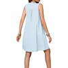 image:imageRVivimos Sleeveless Cotton Casual Dresses for Women Summer 2026 Button Up Ruched Loose Tunic Mini Dress with PocketsSky Blue