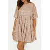 image:imageRVivimos Sparkly Sequin Babydoll Dress for Women 2025 Summer Short Sleeve Loose Tiered Swing Tunic Mini Dress ClubwearChampagne Gold