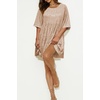 image:imageRVivimos Sparkly Sequin Babydoll Dress for Women 2025 Summer Short Sleeve Loose Tiered Swing Tunic Mini Dress ClubwearChampagne Gold