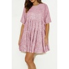 image:imageRVivimos Sparkly Sequin Babydoll Dress for Women 2025 Summer Short Sleeve Loose Tiered Swing Tunic Mini Dress ClubwearPink