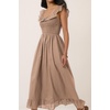 image:imageRVivimos Summer 2026 Cotton Sleeveless Square Neck Ruffle Smocked Casual ALine Flowy Midi Dress with PocketsKhaki