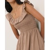 image:imageRVivimos Summer 2026 Cotton Sleeveless Square Neck Ruffle Smocked Casual ALine Flowy Midi Dress with PocketsKhaki