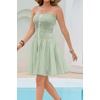image:imageRVivimos Summer Cotton Spaghetti Strap Dresses for Women 2026 Boho Stretchy Ruched Button Down Swing Mini DressGreen