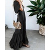 image:imageRVivimos Summer Flowy Maxi Dresses for Women 2026 V Neck Short Sleeve Tie Back Boho Casual Tiered Ruffle Long DressBlack