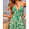 image:imageRVivimos Summer Maxi Halter Dresses for Women 2026 V Neck Smocked Boho Floral Print Flowy Slit Vacation Beach Long SundressGreen