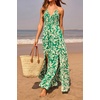 image:imageRVivimos Summer Maxi Halter Dresses for Women 2026 V Neck Smocked Boho Floral Print Flowy Slit Vacation Beach Long SundressGreen