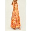 image:imageRVivimos Summer Maxi Hawaiian Dresses for Women 2026 Boho Floral Print Flutter Sleeve Square Neck Layered Flowy Beach DressOrange