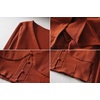 image:imageRVivimos Women Fall Basic Long Sleeves V Neck Button Down Ribbed Knit Crop Sweater Blouses TopsRust