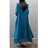 image:imageRVivimos Women Long Sleeve V Neck Casual Loose Plus Size Irregular Long DressesTeal