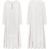 image:imageRVivimos Women Long Sleeve V Neck Casual Loose Plus Size Irregular Long DressesWhite