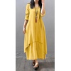 image:imageRVivimos Women Long Sleeve V Neck Casual Loose Plus Size Irregular Long DressesYellow