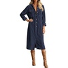 image:imageRVivimos Womens 2026 Fall Corduroy Cotton Midi Dress Long Sleeve Button Down Casual Loose Shirt Long Dresses with PocketsNavy Blue