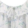 image:imageRVivimos Womens 2026 Summer Cotton Floral Mini Dress Sleeveless Button Down Ruffle Neck Embroidered Casual Loose Tunic DressWhite Blue