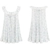 image:imageRVivimos Womens 2026 Summer Cotton Floral Mini Dress Sleeveless Button Down Ruffle Neck Embroidered Casual Loose Tunic DressWhite Blue
