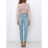 image:imageRVivimos Womens Chiffon Long Sleeves Floral Print Ruffled Boho VNeck Wrap Crop Blouses TopsPink