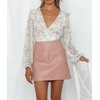 image:imageRVivimos Womens Chiffon Long Sleeves Floral Print Ruffled Boho VNeck Wrap Crop Blouses TopsWhite
