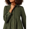 image:imageRVivimos Womens Fall Corduroy Dress 2026 Long Sleeve Button Down Tunic Mini Babydoll Dress with PocketsArmy Green