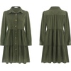 image:imageRVivimos Womens Fall Corduroy Dress 2026 Long Sleeve Button Down Tunic Mini Babydoll Dress with PocketsArmy Green
