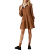 image:imageRVivimos Womens Fall Corduroy Dress 2026 Long Sleeve Button Down Tunic Mini Babydoll Dress with PocketsBrown