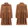 image:imageRVivimos Womens Fall Corduroy Dress 2026 Long Sleeve Button Down Tunic Mini Babydoll Dress with PocketsBrown