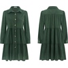 image:imageRVivimos Womens Fall Corduroy Dress 2026 Long Sleeve Button Down Tunic Mini Babydoll Dress with PocketsDark Green