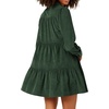 image:imageRVivimos Womens Fall Corduroy Dress 2026 Long Sleeve Button Down Tunic Mini Babydoll Dress with PocketsDark Green