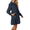 image:imageRVivimos Womens Fall Corduroy Dress 2026 Long Sleeve Button Down Tunic Mini Babydoll Dress with PocketsNavy Blue