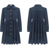 image:imageRVivimos Womens Fall Corduroy Dress 2026 Long Sleeve Button Down Tunic Mini Babydoll Dress with PocketsNavy Blue