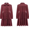 image:imageRVivimos Womens Fall Corduroy Dress 2026 Long Sleeve Button Down Tunic Mini Babydoll Dress with PocketsWine Red