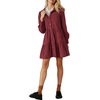 image:imageRVivimos Womens Fall Corduroy Dress 2026 Long Sleeve Button Down Tunic Mini Babydoll Dress with PocketsWine Red