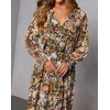 image:imageRVivimos Womens Fall Floral Print Midi Dress 2026 Long Sleeve V Neck Casual Loose Ruffle Tiered Flowy DressMultiyellow