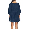 image:imageRVivimos Womens Fall Velvet Tunic Dress 2026 Trendy Sexy Deep V Neck 34 Sleeve Elastic Waist Loose Mini Dress with PocketsDark Blue