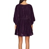 image:imageRVivimos Womens Fall Velvet Tunic Dress 2026 Trendy Sexy Deep V Neck 34 Sleeve Elastic Waist Loose Mini Dress with PocketsDark Purple