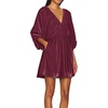 image:imageRVivimos Womens Fall Velvet Tunic Dress 2026 Trendy Sexy Deep V Neck 34 Sleeve Elastic Waist Loose Mini Dress with PocketsMulberry