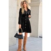 image:imageRVivimos Womens Fall Winter Velvet Button Down Mini Dress 2026 Long Sleeve Casual Swing Flowy Shirt DressBlack