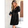 image:imageRVivimos Womens Fall Winter Velvet Button Down Mini Dress 2026 Long Sleeve Casual Swing Flowy Shirt DressBlack
