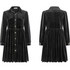 image:imageRVivimos Womens Fall Winter Velvet Button Down Mini Dress 2026 Long Sleeve Casual Swing Flowy Shirt DressBlack