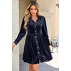 image:imageRVivimos Womens Fall Winter Velvet Button Down Mini Dress 2026 Long Sleeve Casual Swing Flowy Shirt DressNavy Blue