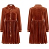 image:imageRVivimos Womens Fall Winter Velvet Button Down Mini Dress 2026 Long Sleeve Casual Swing Flowy Shirt DressRust Brown