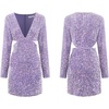 image:imageRVivimos Womens Glitter Sequin Party Dresses Fall Winter Long Sleeve Sexy Deep V Neck Cut Out Sparkly Club Velvet Mini DressPurple