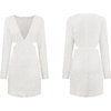 image:imageRVivimos Womens Glitter Sequin Party Dresses Fall Winter Long Sleeve Sexy Deep V Neck Cut Out Sparkly Club Velvet Mini DressWhite
