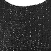 image:imageRVivimos Womens Loose Party Sparkly Sequin Dress Short Sleeve Back Button Crew Neck Glitter Mini Shift Dress ClubwearBlack
