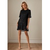 image:imageRVivimos Womens Loose Party Sparkly Sequin Dress Short Sleeve Back Button Crew Neck Glitter Mini Shift Dress ClubwearBlack