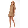 image:imageRVivimos Womens Loose Party Sparkly Sequin Dress Short Sleeve Back Button Crew Neck Glitter Mini Shift Dress ClubwearBrown