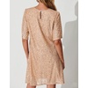 image:imageRVivimos Womens Loose Party Sparkly Sequin Dress Short Sleeve Back Button Crew Neck Glitter Mini Shift Dress ClubwearRosegold