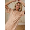 image:imageRVivimos Womens Loose Party Sparkly Sequin Dress Short Sleeve Back Button Crew Neck Glitter Mini Shift Dress ClubwearRosegold