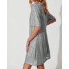 image:imageRVivimos Womens Loose Party Sparkly Sequin Dress Short Sleeve Back Button Crew Neck Glitter Mini Shift Dress ClubwearSilver