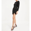 image:imageRVivimos Womens Sequin Bodycon Dress Fall Winter Velvet Warm Long Sleeve Crew Neck Sexy Backless Glitter Slit Mini DressBlack
