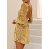 image:imageRVivimos Womens Sequin Bodycon Dress Fall Winter Velvet Warm Long Sleeve Crew Neck Sexy Backless Glitter Slit Mini DressGold