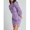 image:imageRVivimos Womens Sequin Bodycon Dress Fall Winter Velvet Warm Long Sleeve Crew Neck Sexy Backless Glitter Slit Mini DressPurple